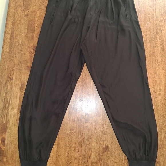 ATM 100% Silk Jogger pants Black Lightweight Casual S - Picture 3 of 7